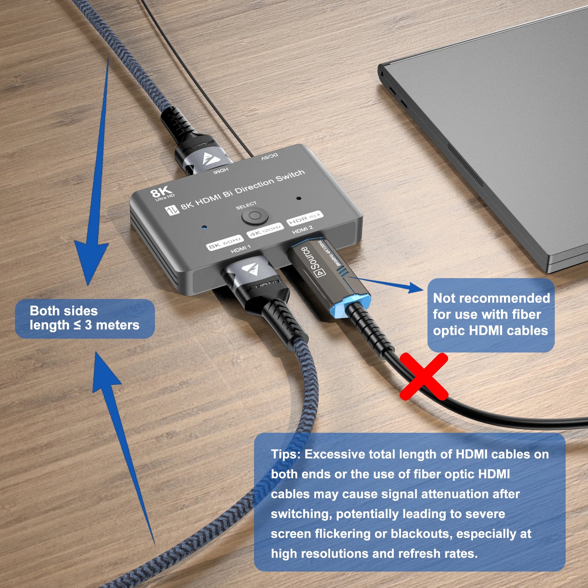 Valu 8K HDMI Switch 2-in-1 or 1-in-2