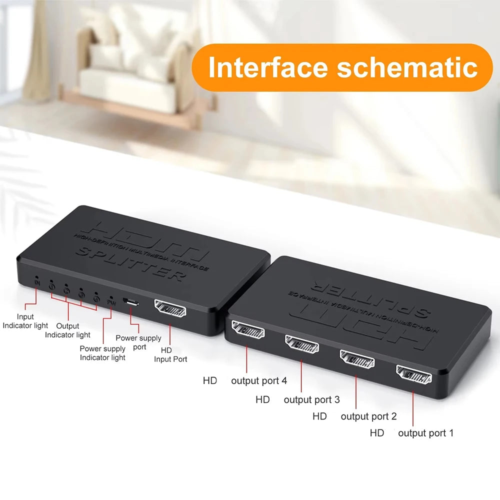 Valu 4K HDMI Splitter 1 In 4 Out