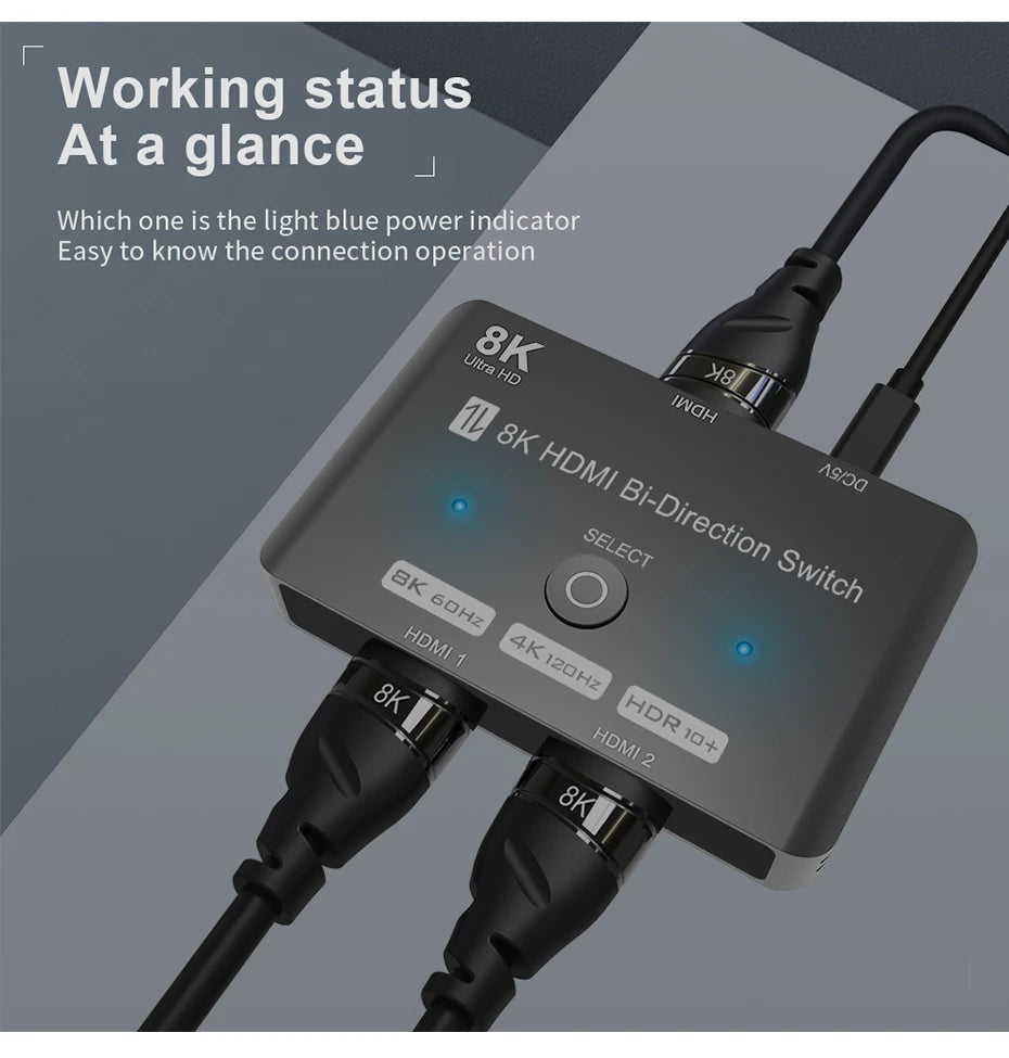 Valu 8K HDMI Switch 2-in-1 or 1-in-2