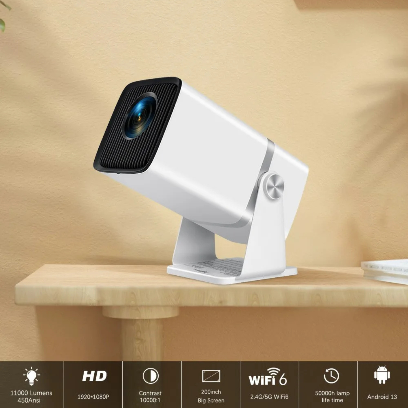 Valu TD80W 4K Android Projector – Full HD FHD, WiFi, 3D 