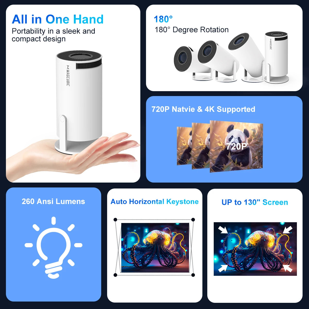 Valu HY300 Pro Mini Projector – 4K