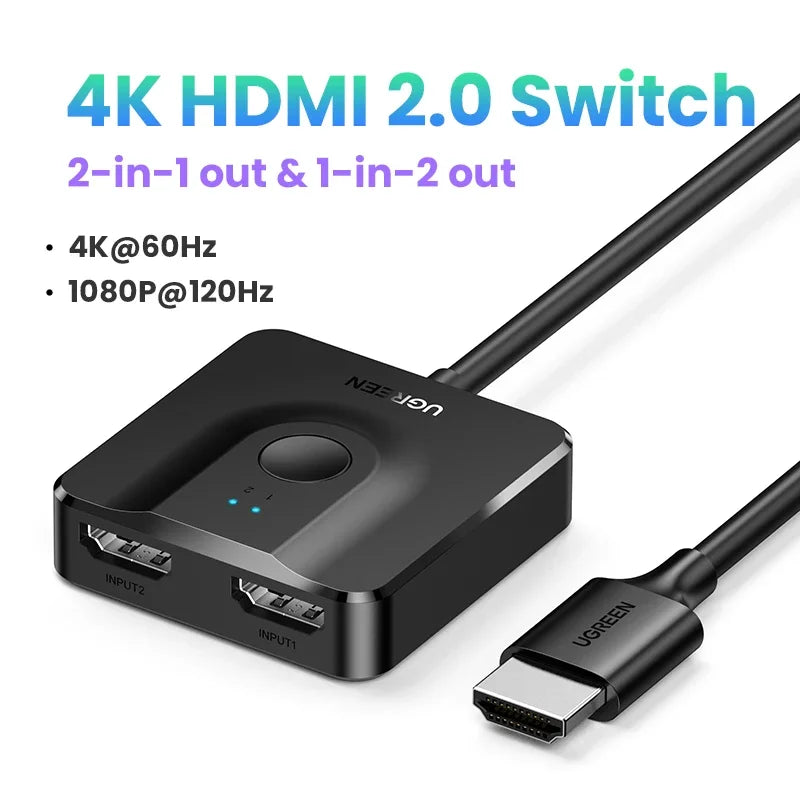 Valu HDMI Switch 4K 60Hz 2-in-1 Output