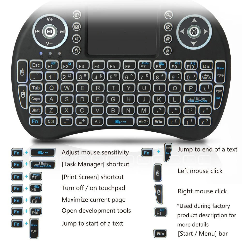 Valu Mini Wireless Keyboard with Touchpad - Bluetooth
