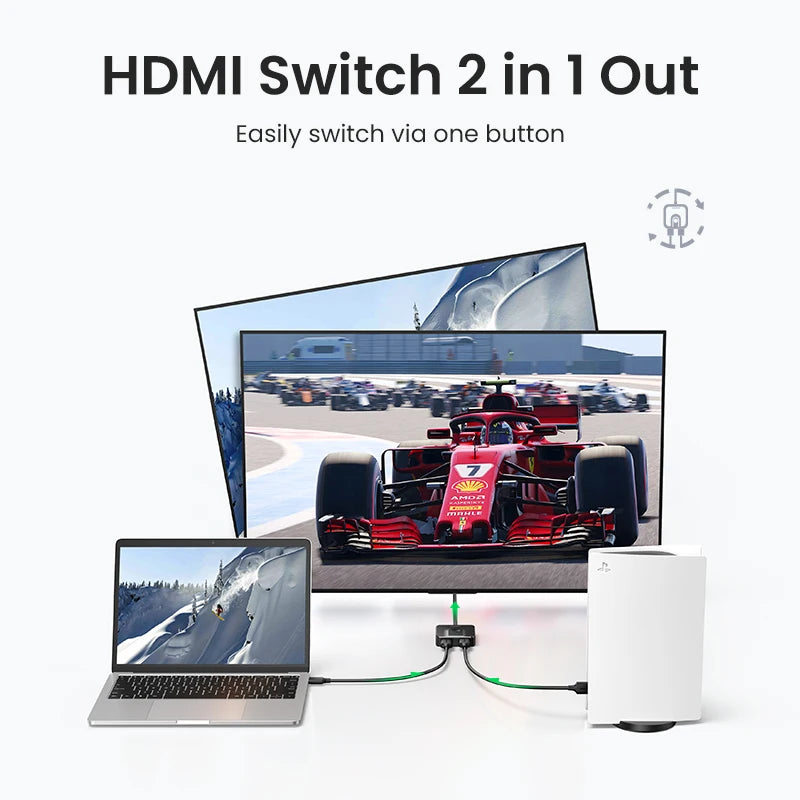 Valu HDMI Switch 4K 60Hz 2-in-1-uitgang